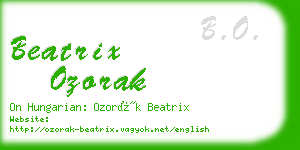 beatrix ozorak business card